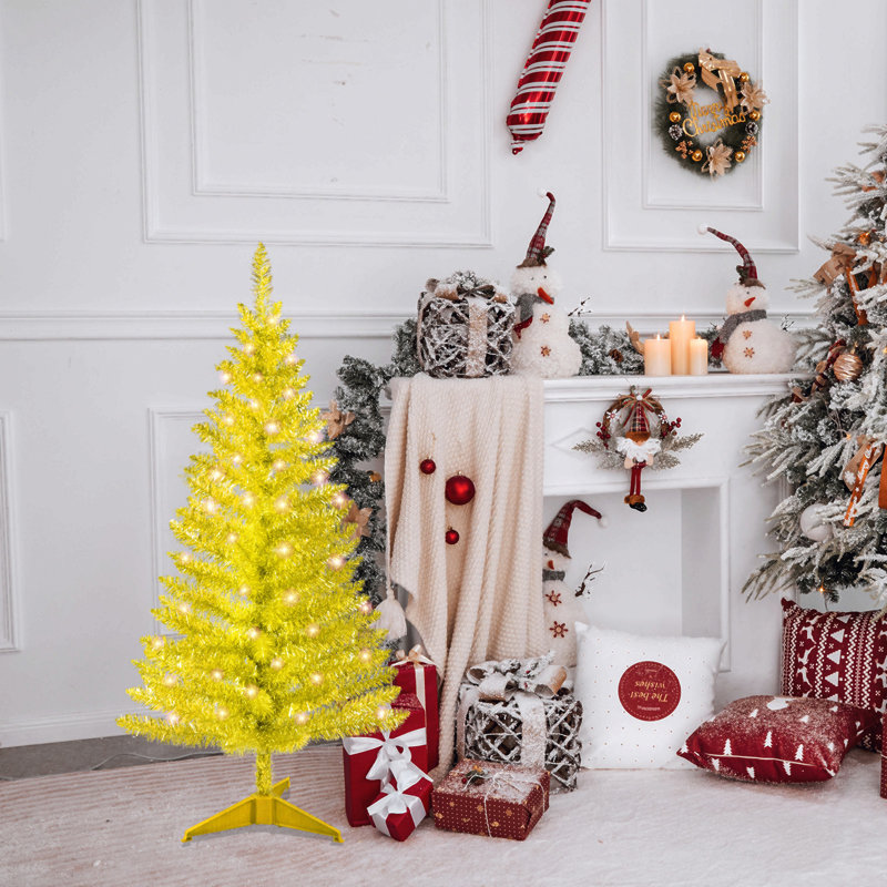 Arbre de Noël 4 pi avec 50 lumières UL et 122 pointes en PVC