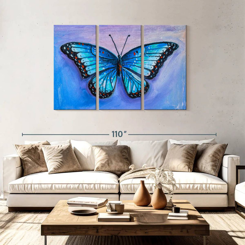Brampt Blue Butterfly, 48" H x 74" W