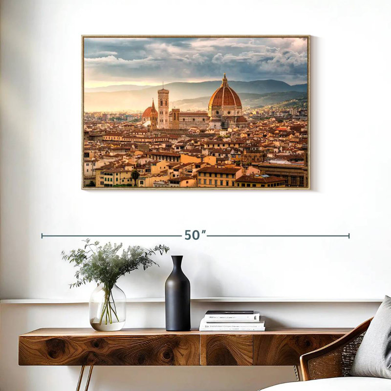 Cathédrale Santa Maria Novella, Cadre flottant en bois naturel, 37 po x 25 po