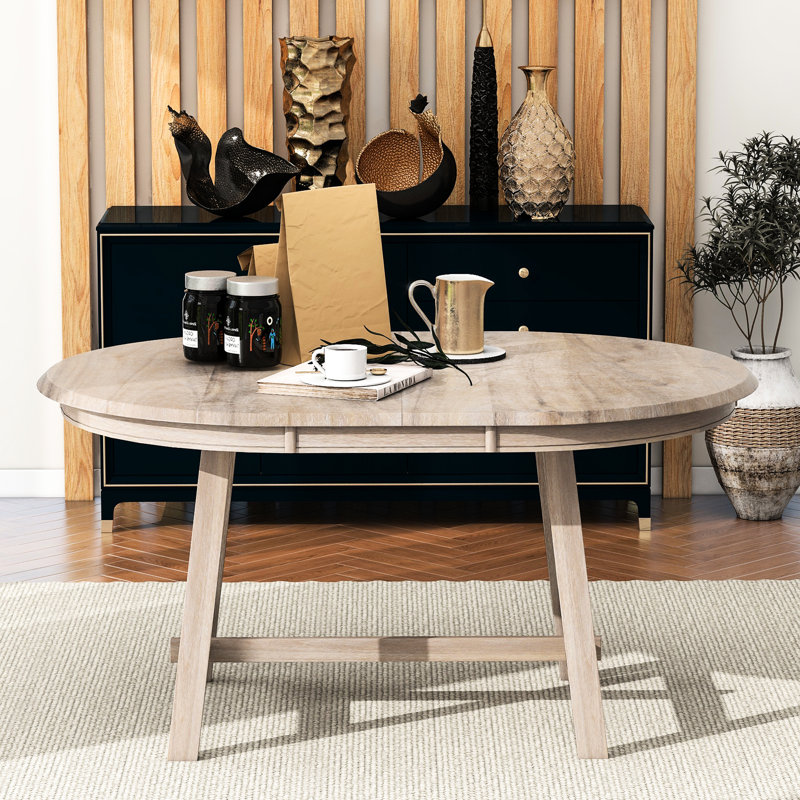 Table de salle à manger extensible avec construction - Bois naturel naturel, Bois naturel délavé