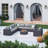 Ensemble de conversation pour 7 personnes avec coussins Demarest Wicker-1280465593