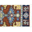 Tapis oriental rouille / bleu / jaune 4 x 6 Kazak Tribal
