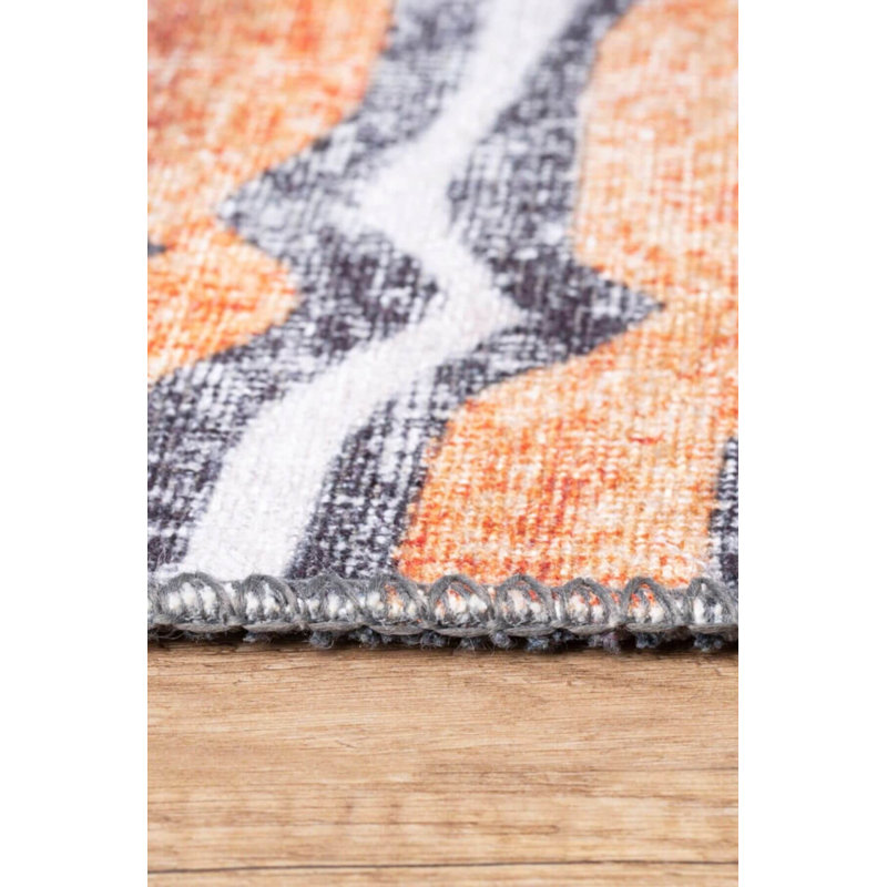 Tapis à motif tigre orange Hermione, Rectangle 3 pi 10 po x 5 pi 3 po