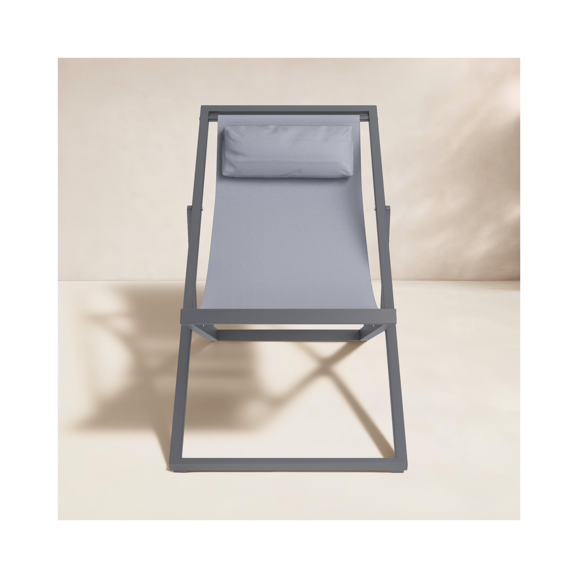Barbarella Powder Coated Aluminum Outdoor Lounge Chair, Black