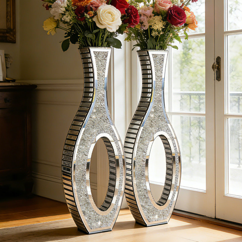 Vase de plancher en cristal 2 pièces 30 "DeGrailly