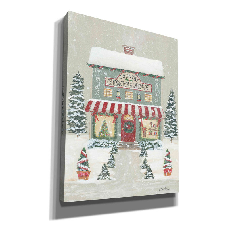 «Country Christmas Shoppe» par Pam Britton, art mural sur toile, H 16 po x l 12 po x P 0,75 po