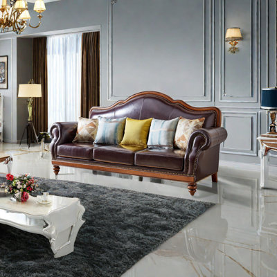 Tapanes 93.7'' Leather Sofa
