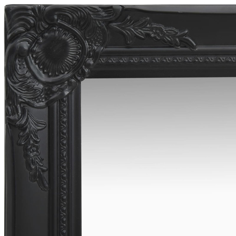 Ginsberg Wood Square Wall Mirror, Black, 60cm H x 40cm W