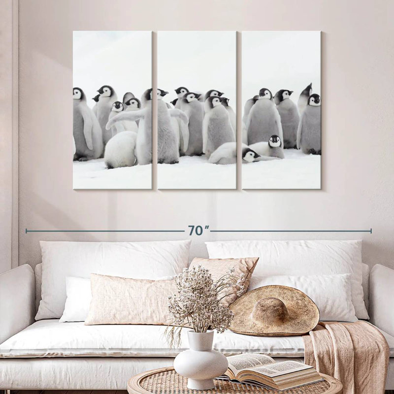 Brampt Young Emperor Penguins, 20" H x 33" W