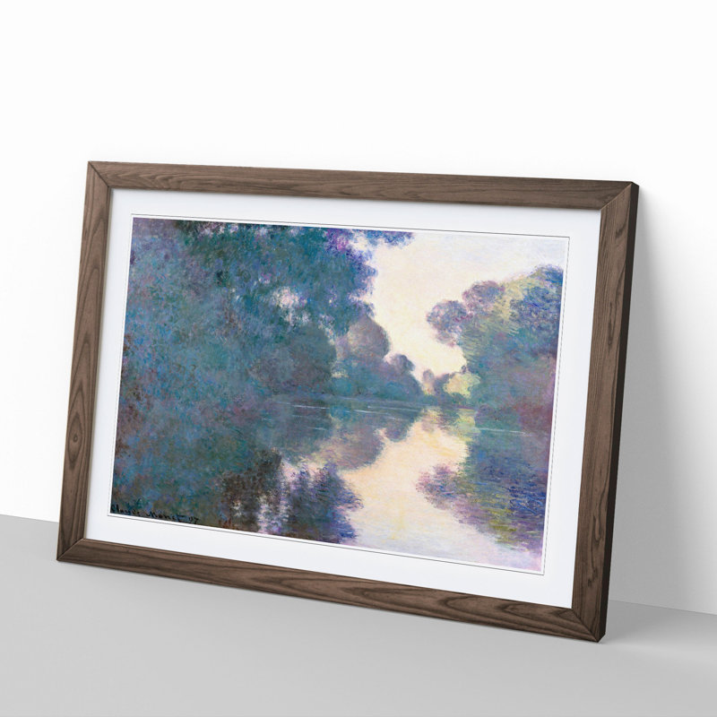 Morning on the Seine by Claude Monet - Framed Print, 48cm H x 65cm W x 2cm D, Walnut