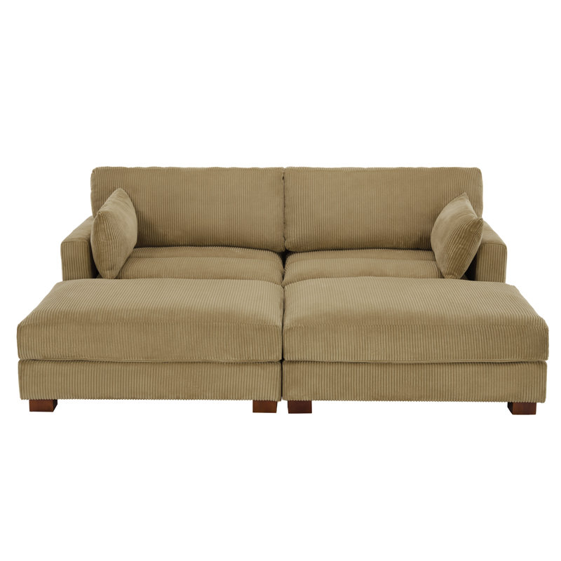 Bentura 87.2 Corduroy Sleeper Sofa, Camel