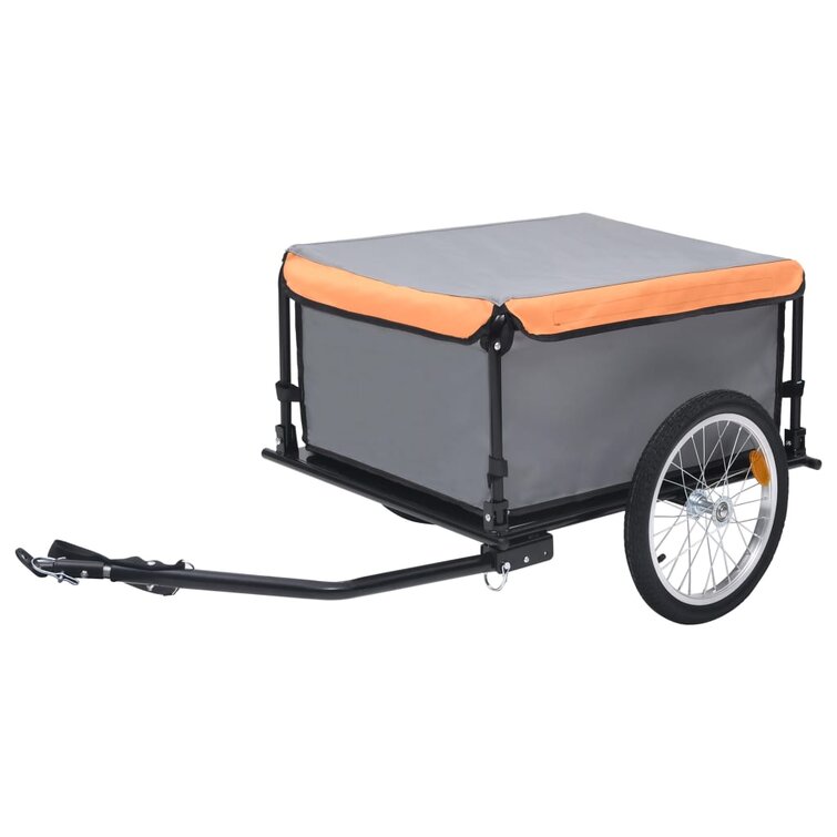 VidaXL Bike Trailer Bicycle Cargo Trailer Tow Bicycle Cart Steel and  Polyester