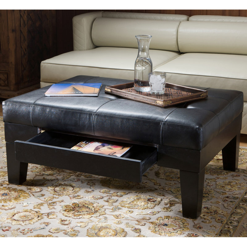 Repose-pieds moderne en cuir