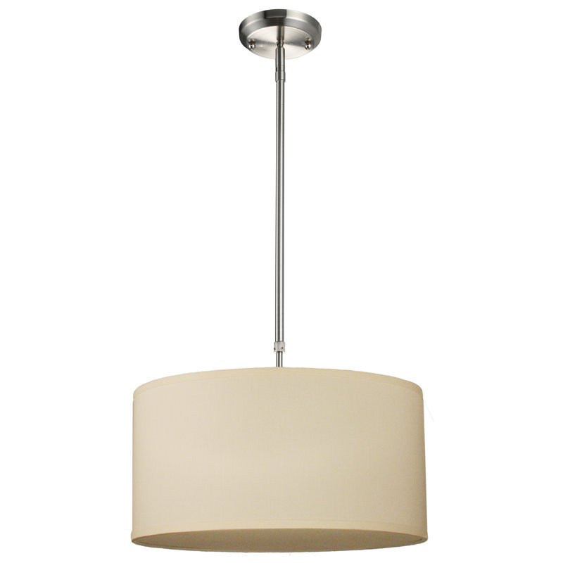 Kasey 3 - Light Nickel Unique/Statement Pendant, 9" H x 20" W x 20" D, Black