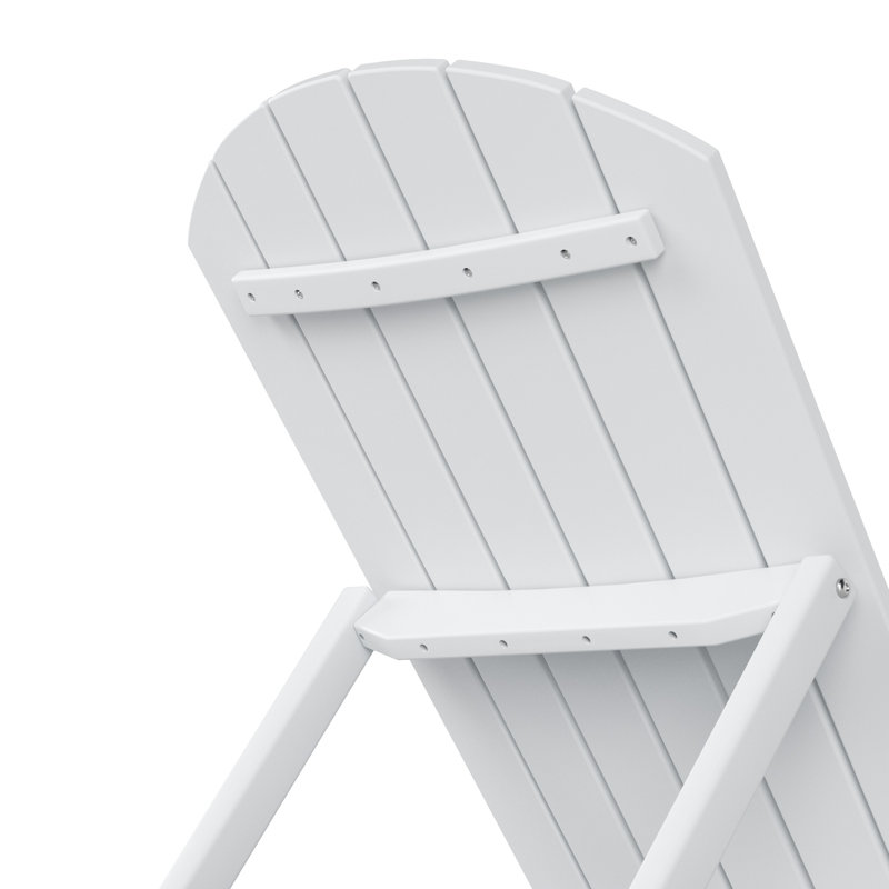 77.6" Long Outdoor All-Weather Poly Reclining Single Chaise, White