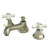Kingston Brass Metropolitan Two-Handle 3-Hole Deck Mount Widespread Bathroom Faucet with Brass Pop-Up Drain-11176533