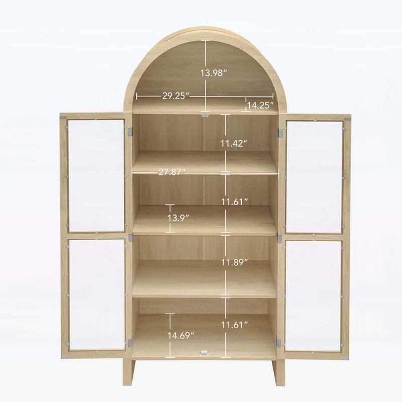 Garde-manger arqué de 70,28 po de hauteur, armoire polyvalente pour la cuisine, la salle à manger et le salon