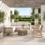 Ensemble de conversation pour patio en bois d'acacia 7 personnes Dayon