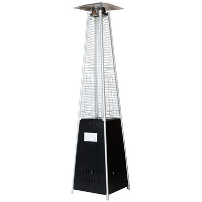 48,000 Patio Heater, Automatic Flame - Out Device, Complimentary Waterproof Cover, And One Touch Ignition Great For Residential Backyards Heater , Wheels Mobility, Side Door Gas Replacement, 360 Heat