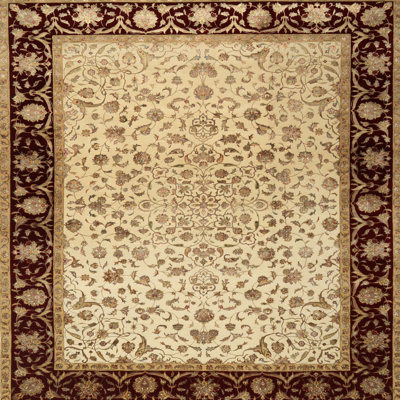 Tapis décoratif beige à motif oriental Ericka