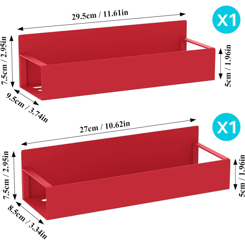 Wall Mounted Required Spice Rack, Red