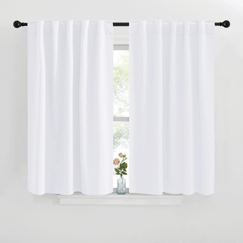 Blackout Curtains for Living Room, Thermal Insulated Solid Window Panels, Room Darkening Drapes for Bedroom/Kitchen, 2 Pieces