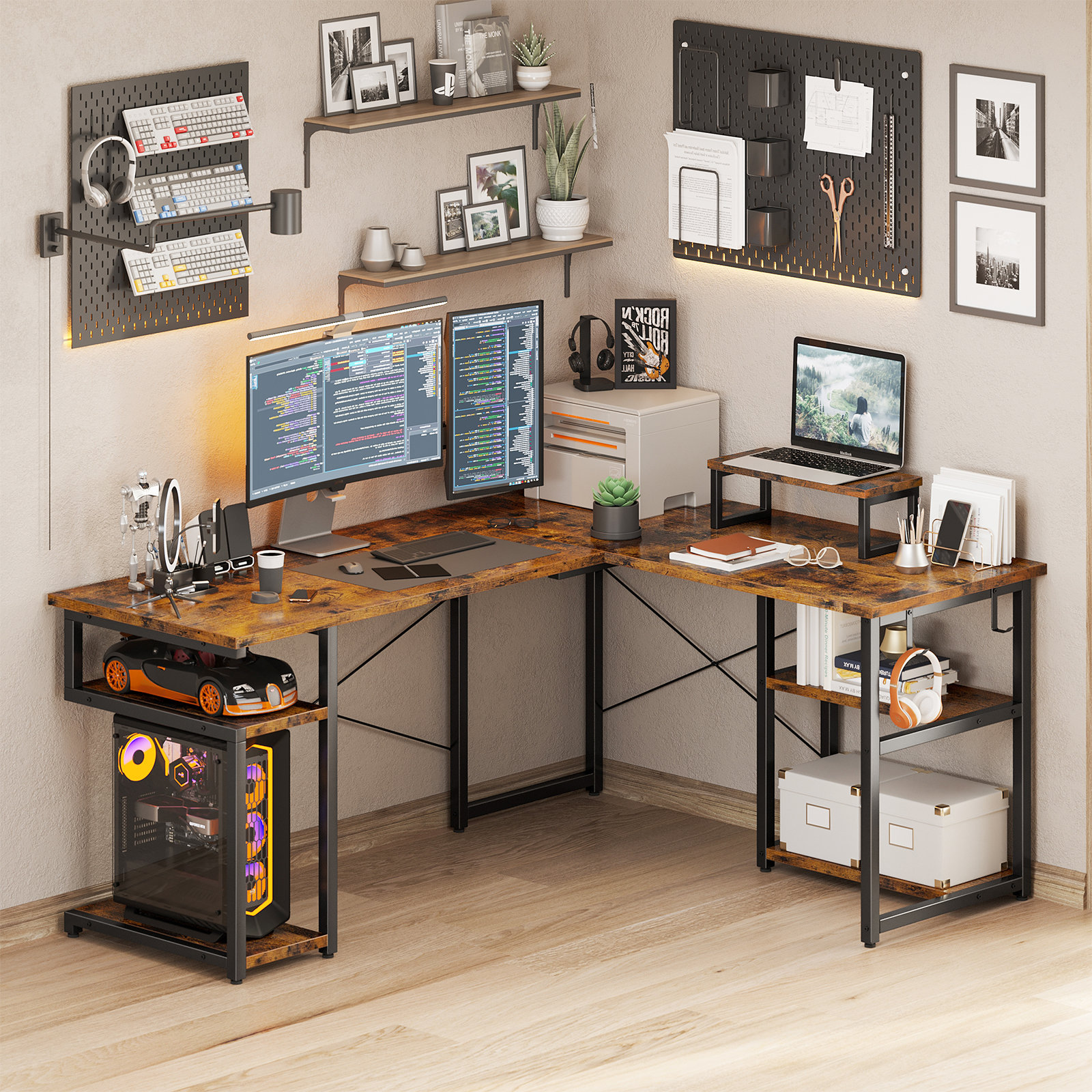 Nordic L Shaped Gaming Table Desktop Computer Desks Home Bedroom Writing  Office Table Corner Gaming Desks