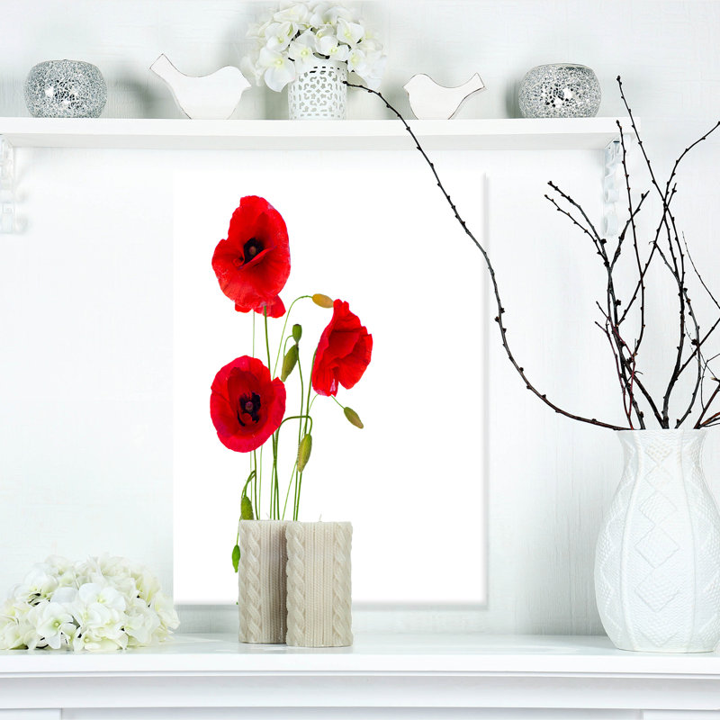 «Isolé rouge coquelicot», impression, H 40 po x l 30 po x P 1 po, Toile tendue