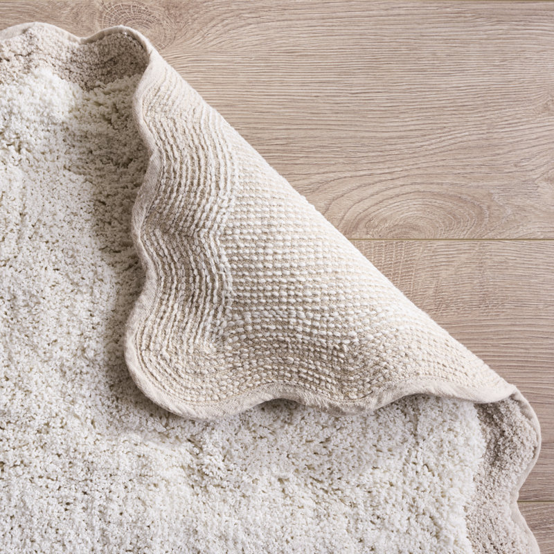 Ziggy Cotton Tufted Bath Mat, Natural/White