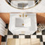 Meuble-lavabo autoportant blanc 36 po avec comptoir en marbre d'ingénierie, bois d'hévéa massif, tiroirs à fermeture en douceur, joints, finition imperméable, 35,1 po de profondeur, 22,01 po de largeur, 36,42 po de hauteur, 159 po