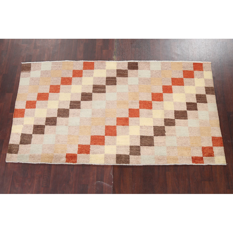 Checkered Gabbeh  Oriental Rug 4x8