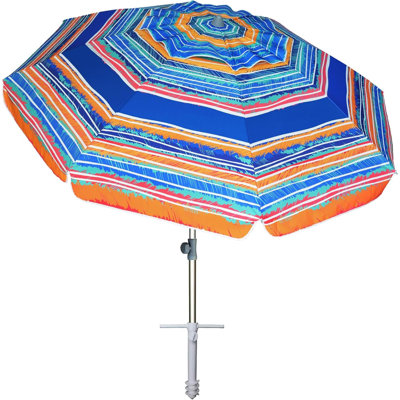 Beach Umbrella With Sand Anchor & Tilt Sun Shelter  Protection Outdoor Sunshade Umbrellas Carry Bag For Patio Garden Pool Backyard