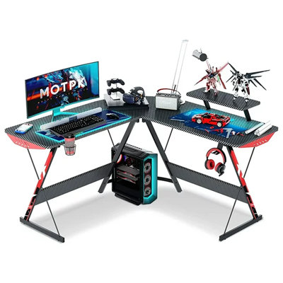 L-Shaped Steel Computer Desk
