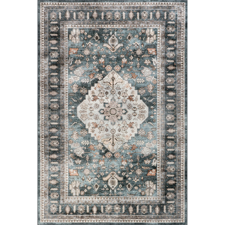 Davi Faded SplashGuard Machine Washable Area Rug