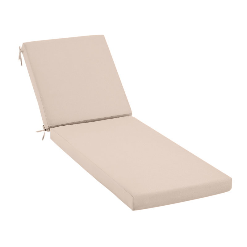 Outdoor Chaise Lounge Chair Cushion, Khaki Polyester, 1