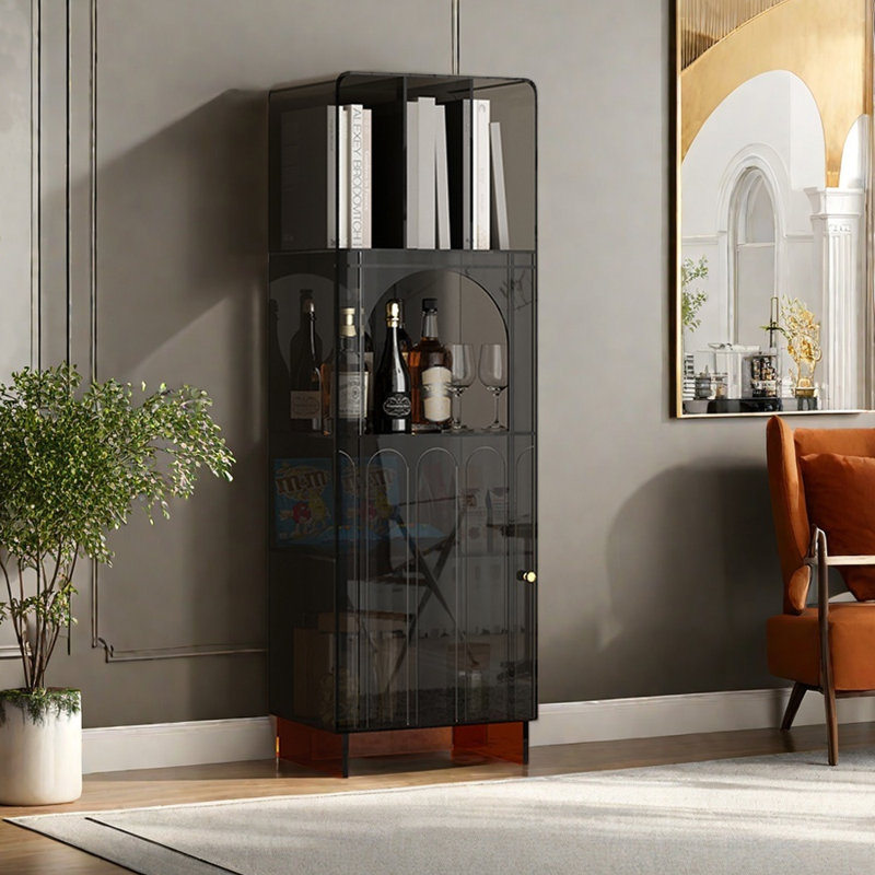 European style floor modelling bookcase, Black