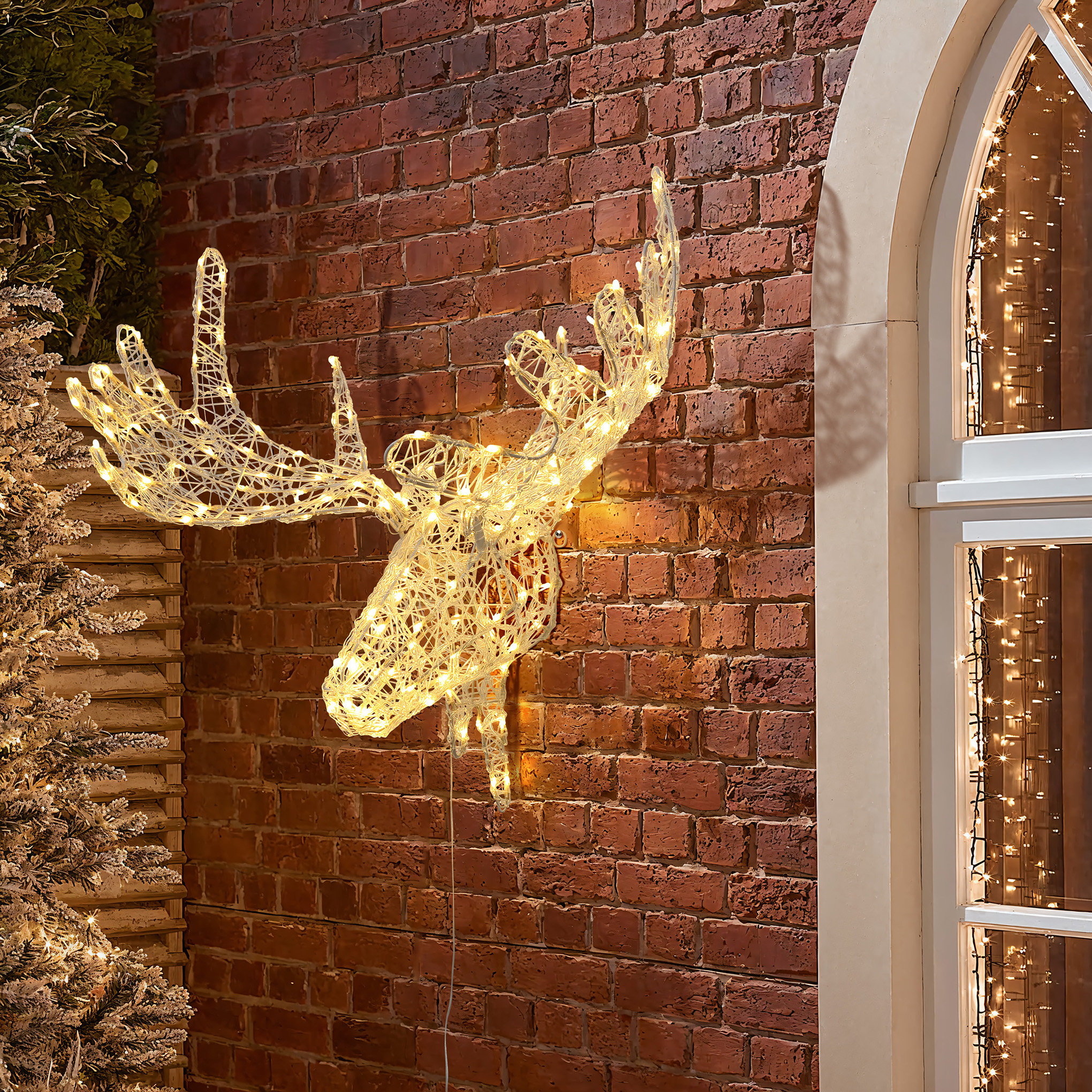 Union Rustic Moose Head Outdoor Holiday Decoration with Lights and Timer & Reviews | Wayfair
