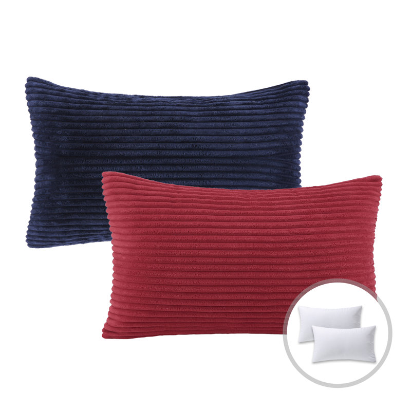 Throw Pillow Cover & Insert, Red/Navy, 20"H x 20"W