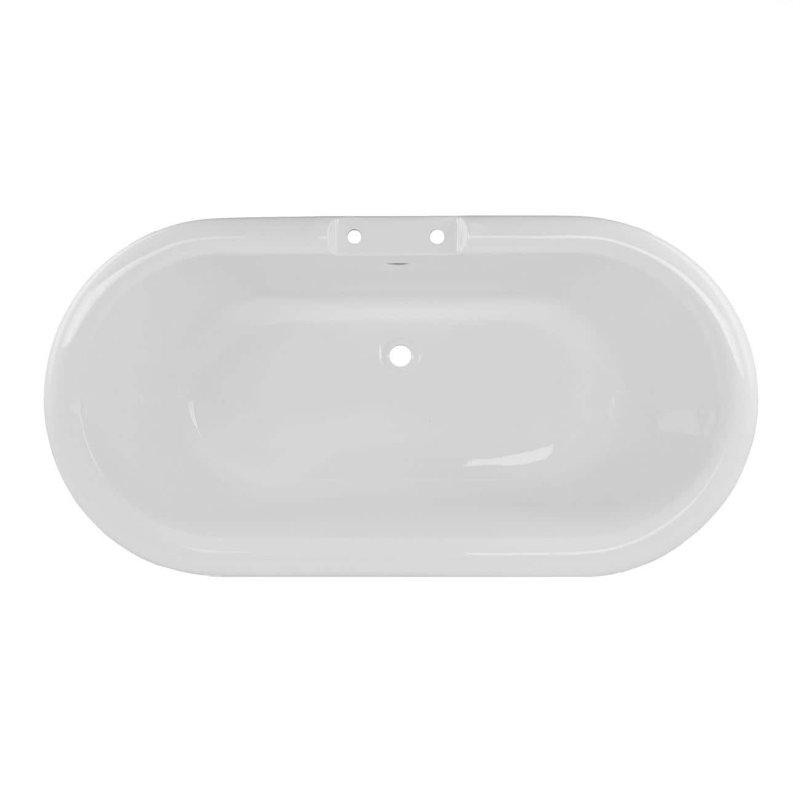 66.75'' x 30'' Soaking Acrylic Bathtub, White / Brass