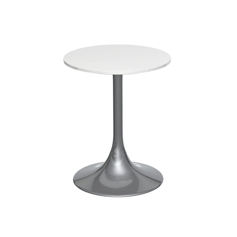Clarke County Glass Top Pedestal End Table, Grey, White