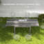 Table de salle à manger extensible pour l'extérieur, table de patio à cadre en aluminium de 41 à 83 po avec plateau en acier effet bois, table de patio extensible rectangulaire pour 6 à 8 personnes, gris foncé