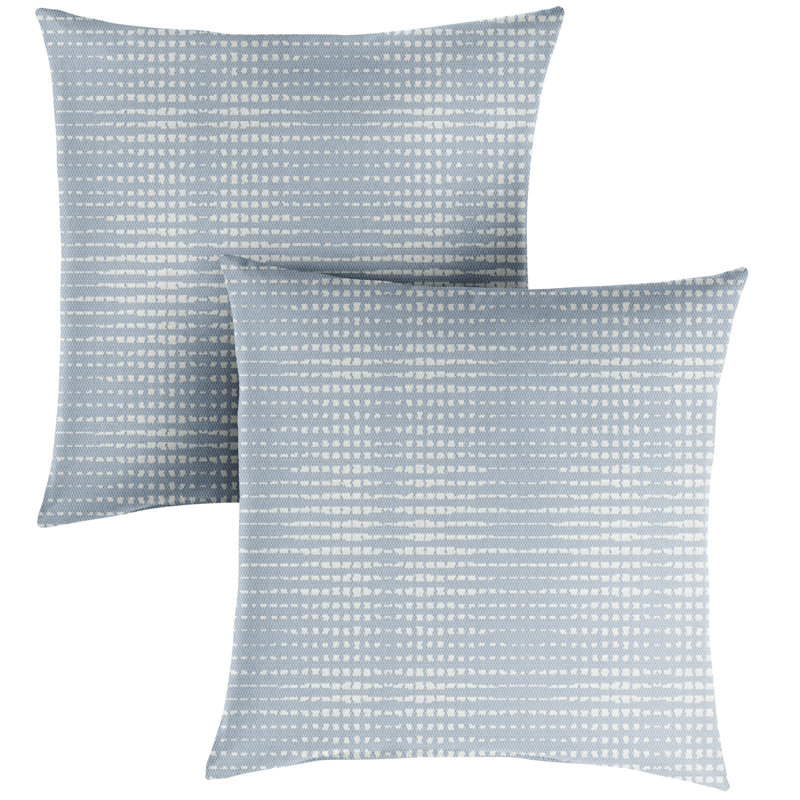 Fenna No Decorative Addition Indoor/Outdoor Throw Pillow, Sky, 16" x 16"