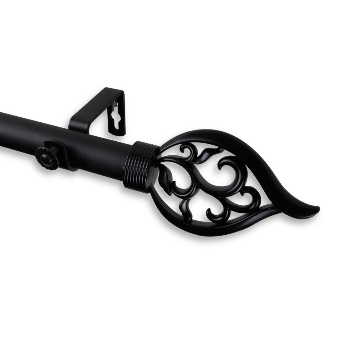 Rinker Adjustable Single Curtain Rod Fleur De Lis Living 