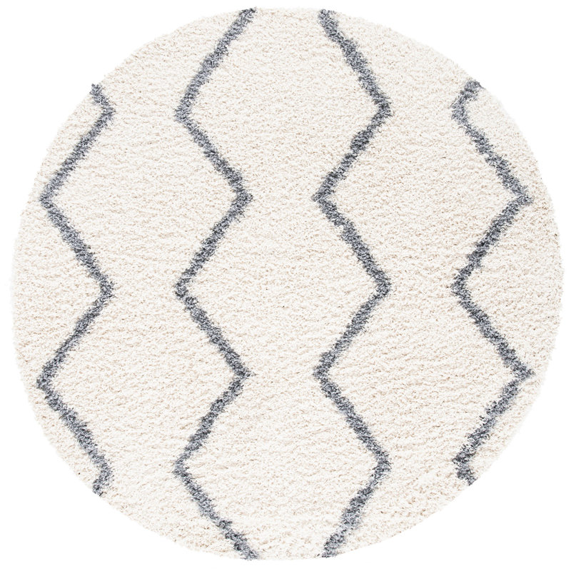 Venus Shag 600 Performance Geometric Rug, Round 6'7"