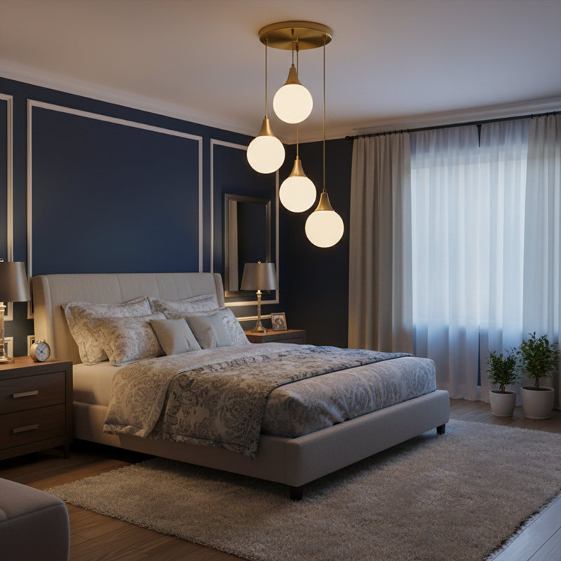 Callista 4-Light Opal Globe Cluster Chandelier