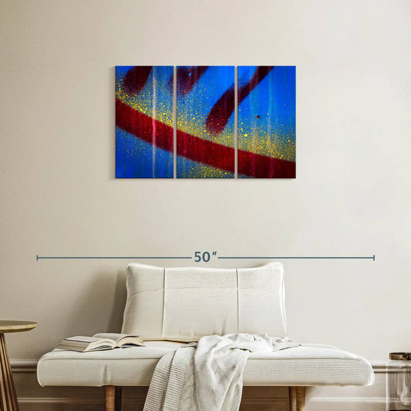 Avery Splashed Blue Abstract I, 20" H x 33" W