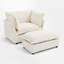 Chaise d'appoint rembourrée avec repose-pieds-170811373
