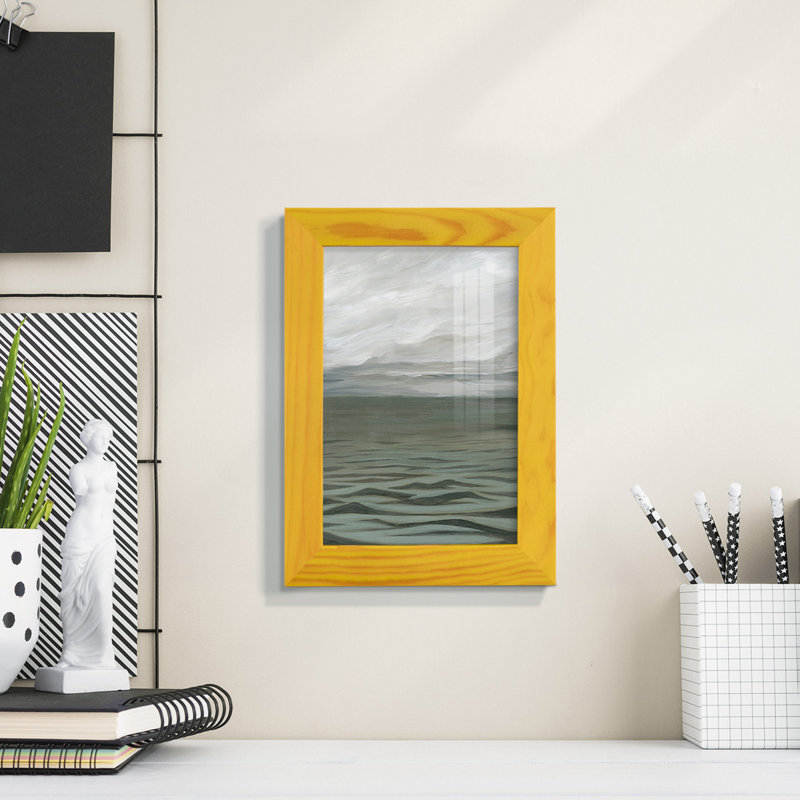 Overcasting II, reproduction d'art encadrée, H 7 po x l 5 po x P 1 po, Jaune tournesol
