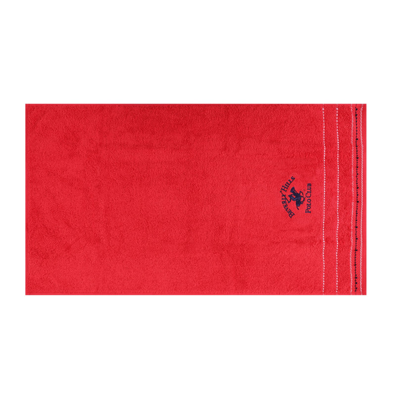 Ensemble de serviettes de bain 100% coton 2 pièces Bentlei, Rouge / noir