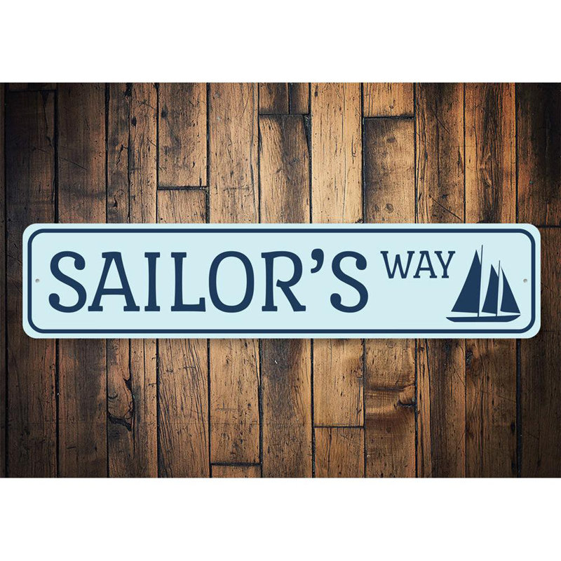 Plaque en aluminium Sailors Way, H 6 po x l 24 po x P 0,063 po